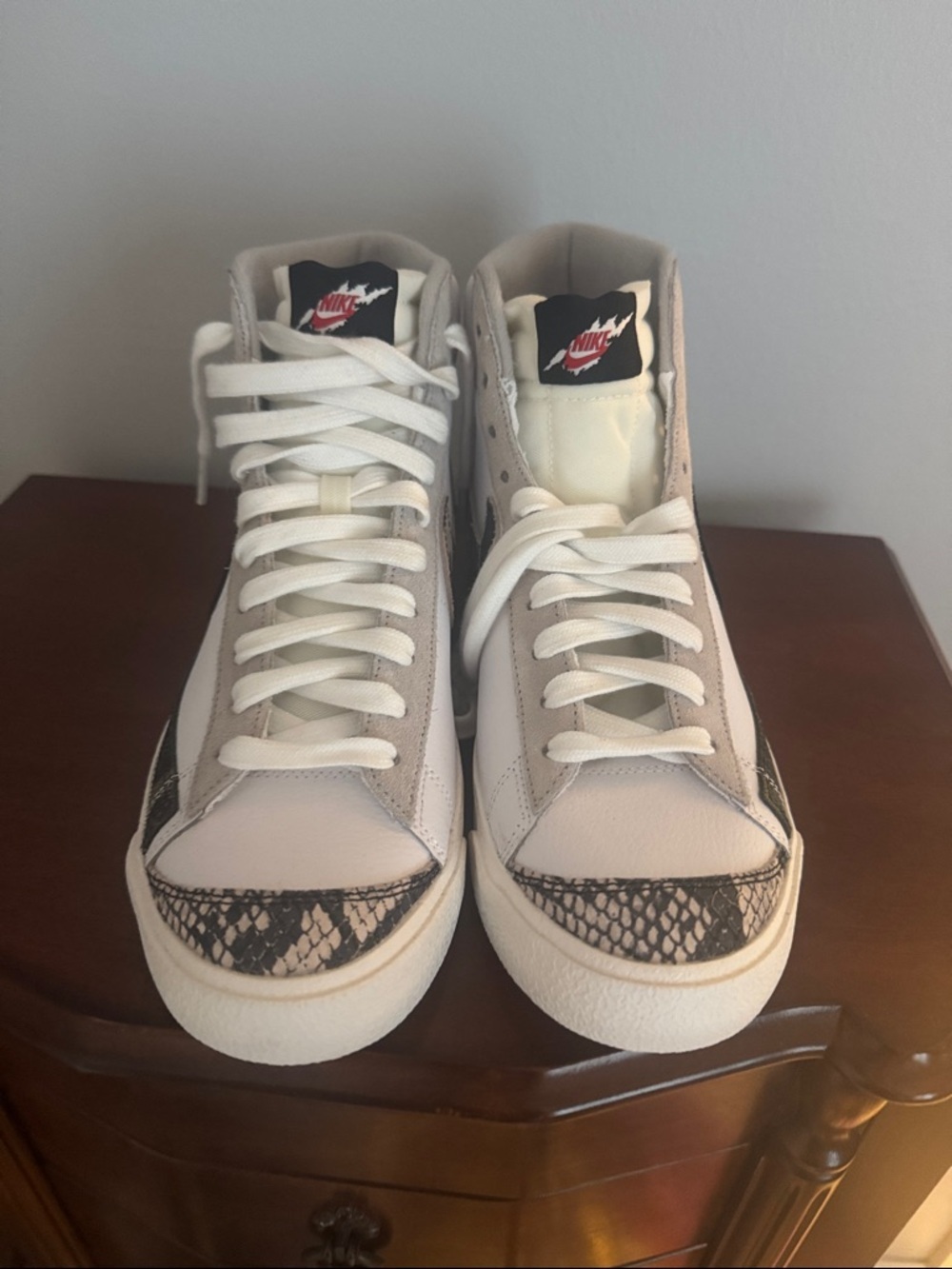 Nike Women's Blazer Mid '77 - White, Black, Tan Leopard Accent - Picture 4 of 4